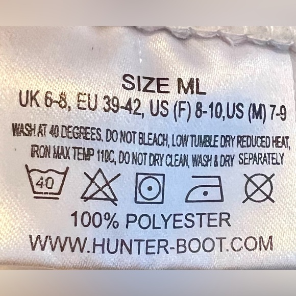 Hunter Short Boot Cream Fleece Welly Socks Womens Size ML (8-10) - Picture 4 of 4